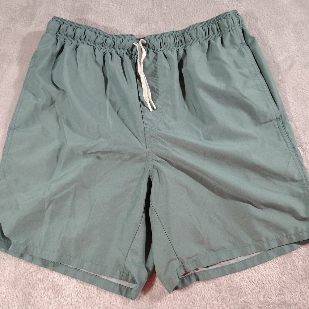 Old Navy Swim Trunks Men L Green Lined Beach Surf Activity Pockets Volleyball
